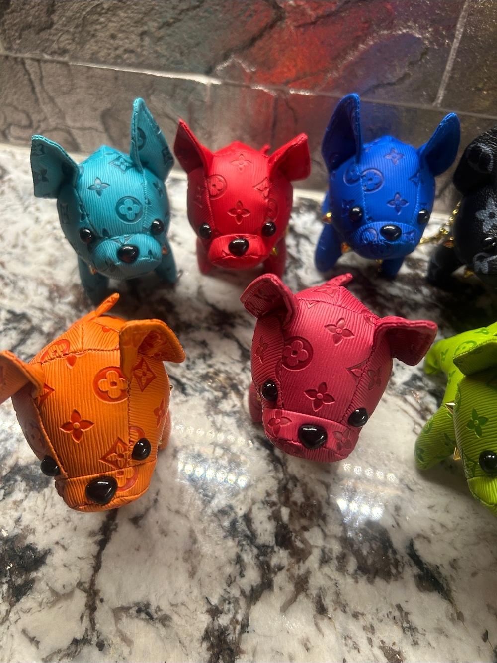 Colorful Dog-Shaped Key Holder Bag Charm— orange - Picture 3 of 4